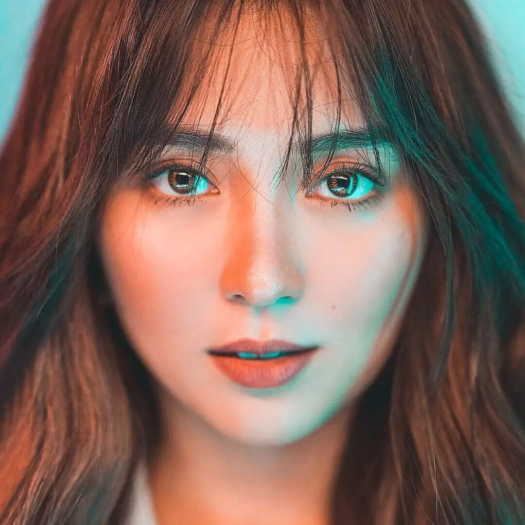 Kathryn Bernardo close-up portrait, highlighting her career as a top Filipina actress and mode